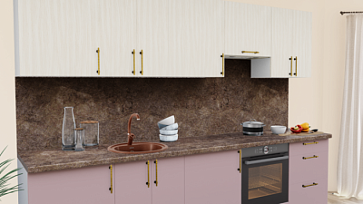 Кухня на заказ Ива светлая 11014 - Пастель пастила